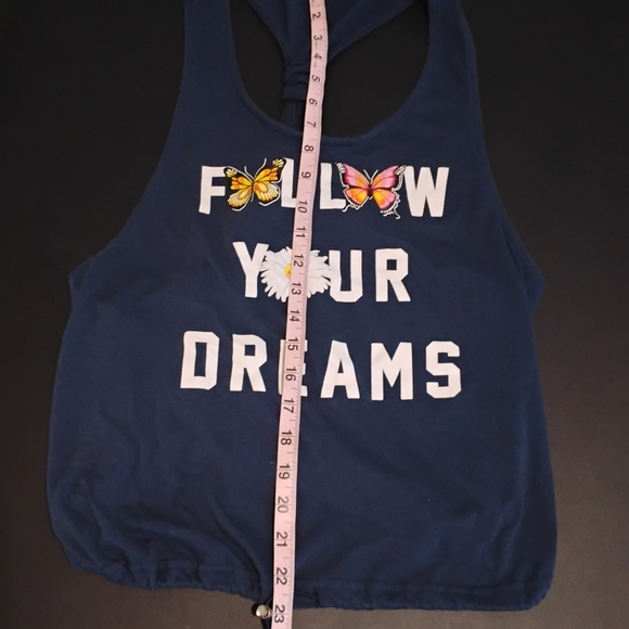 Navy Tank Top with Butterfly and Daisy Print - Picture 5 of 7